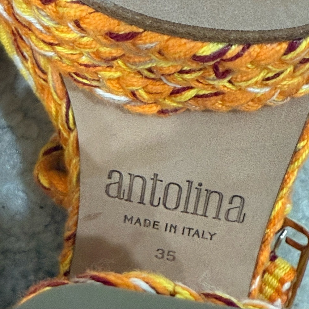 Antolina Heels Barbara Raffia Platform in Orange - Picture 8 of 10